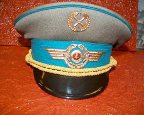 DDR Mützenabzeichen Propeller NVA Luftstreitkräfte Offizier Metall silber 2Stück